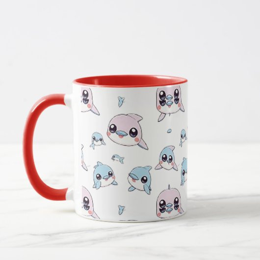 Mug Beaux dauphins - Design motif numérique moderne 1 (Gauche)