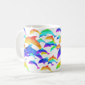 Mug Beaux dauphins en arc-en-ciel avec prénom (Devant gauche)