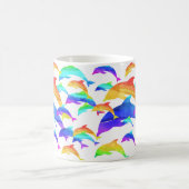 Mug Beaux dauphins en arc-en-ciel avec prénom (Centre)
