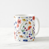 Mug Beaux fleurs sauvages, aquarelle, pavot, fleur de  (Devant droit)