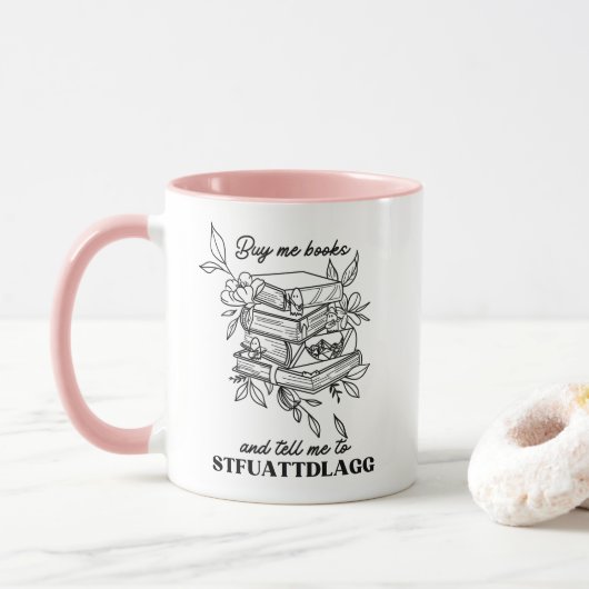 Mug Beaux livres Fleur sauvage STFUATTDLAGG (Avec donut)