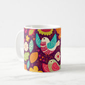 Mug Beaux oiseaux, fleurs, affiche artistique (Devant gauche)