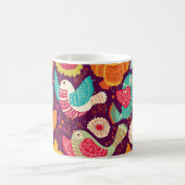 Mug Beaux oiseaux, fleurs, affiche artistique (Centre)