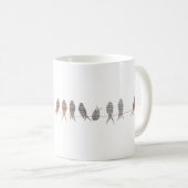 Mug Beaux oiseaux modernes simples sur un fil (Devant droit)
