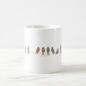 Mug Beaux oiseaux modernes simples sur un fil (Centre)