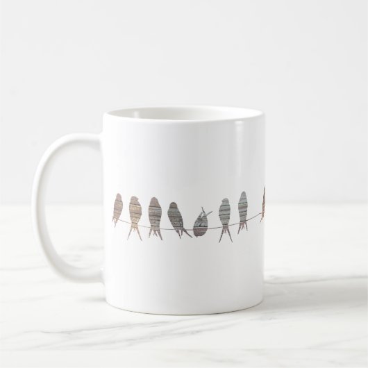 Mug Beaux oiseaux modernes simples sur un fil (Gauche)