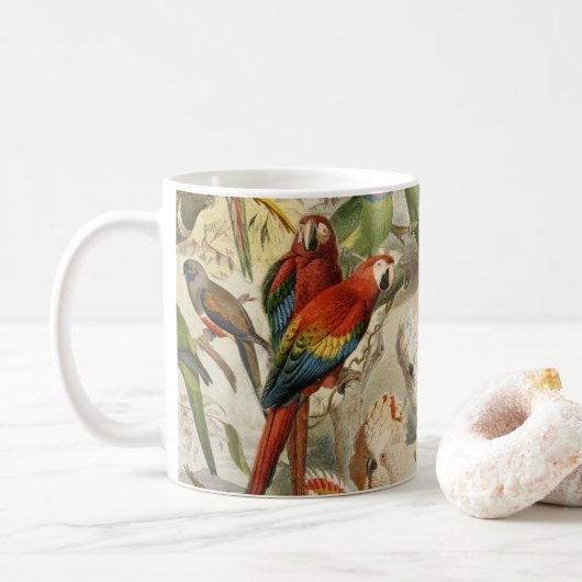 Mug Beaux Parrots Tropicaux Colorés (Avec donut)