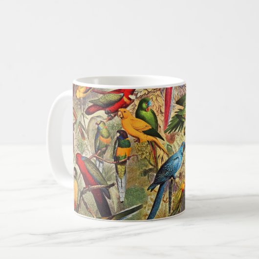 Mug Beaux Parrots verts colorés (Devant gauche)
