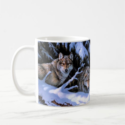 Mug Beaux tableaux de deux loups (Gauche)