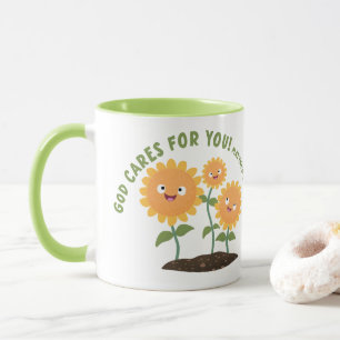 Mug Beaux tournesols Dieu se soucie verset de l'Écritu