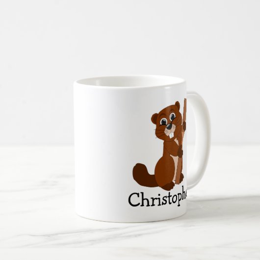 Mug Beaver Design Personalised (Devant droit)