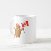 Mug Beaver Holding Canada Drapeau Beer Raglan Baseball (Devant gauche)