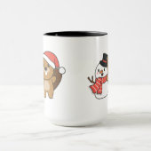 Mug Beaver With Snowman In Winter At Christmas (Centre)