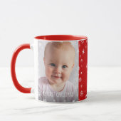 Mug Bébé 1er Noël Grand-parents Chic 2 Photo Rouge (Gauche)