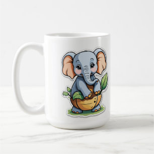 Mug Bébé adorable Sticker éléphant - Cute Safari