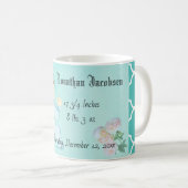 Mug Bébé bébé garçon en bleu avec fleurs (Devant droit)