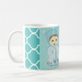 Mug Bébé bébé garçon en bleu avec fleurs (Gauche)