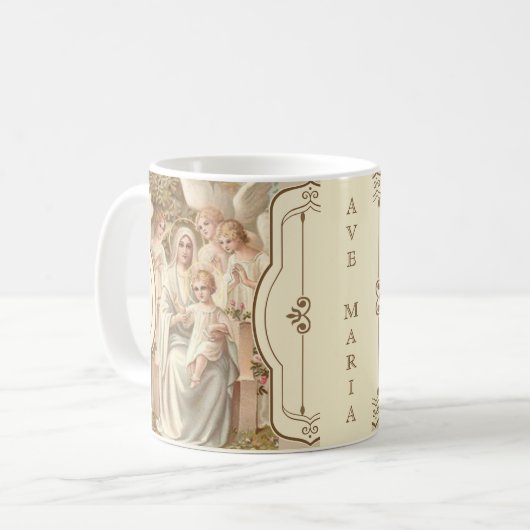 Mug Bébé béni Jésus de mère avec des anges (Devant gauche)