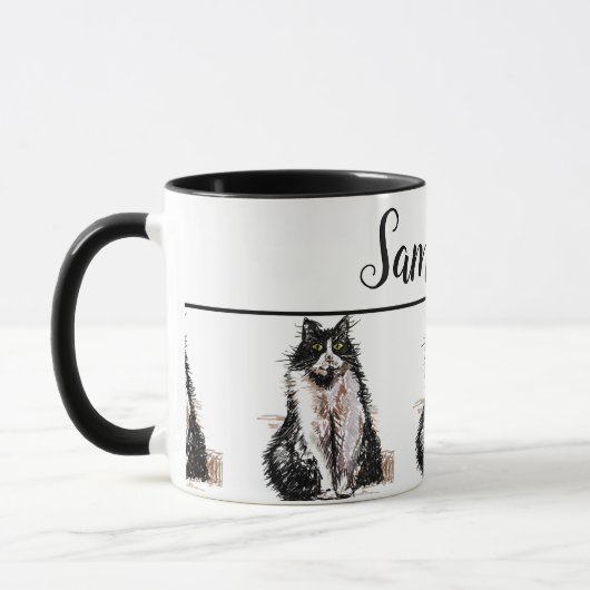 Mug Bébé Black Blanc Tuxedo chat Chats Whimsical Art M (Gauche)