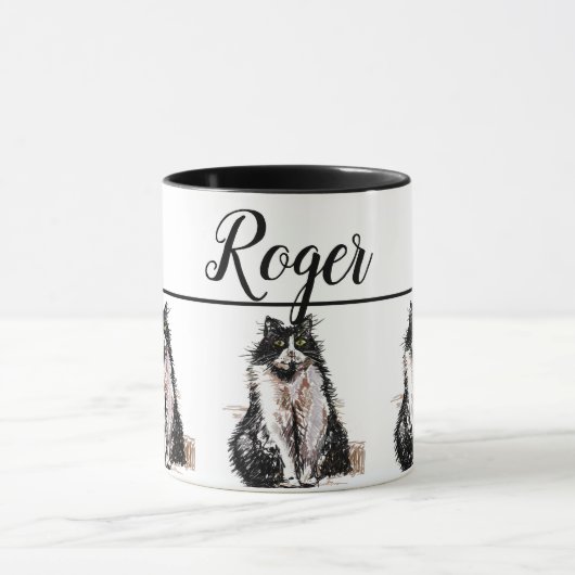 Mug Bébé Black Blanc Tuxedo chat Chats Whimsical Art M (Centre)