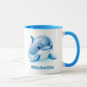 Mug Bébé bleu adorable Dauphin