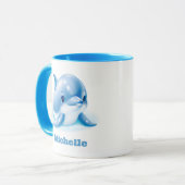 Mug Bébé bleu adorable Dauphin (Devant gauche)