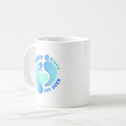 Mug Bébé bleu boug pieds pour papa (Devant gauche)