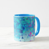 Mug Bébé Bleu Cœurs Tombants (Devant droit)