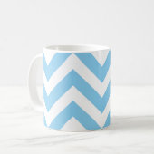 Mug Bébé Bleu et Blanc Grand Horiz. Chevron Motif (Devant gauche)