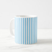 Mug Bébé Bleu et blanc Petites bandes verticales Motif (Devant gauche)
