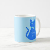 Mug Bébé Bleu mignon Chat Personnalisé Père à être (Devant droit)