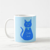 Mug Bébé Bleu mignon Chat Personnalisé Père à être (Gauche)