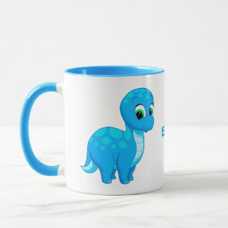 Mug Bébé bleu mou Brontosaurus Dinosaur