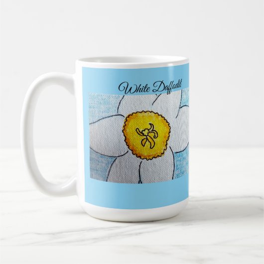 Mug Bébé bleu narcisse blanc (Gauche)