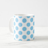 Mug Bébé Bleu sur Blanc Grand Taille Pois Motif (Devant gauche)