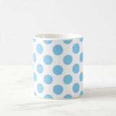 Mug Bébé Bleu sur Blanc Grand Taille Pois Motif (Centre)