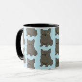 Mug Bébé Bouledogue Français Bleu, bleu (Devant gauche)