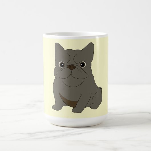 Mug Bébé Bouledogue Français Gris, Crème, (Centre)