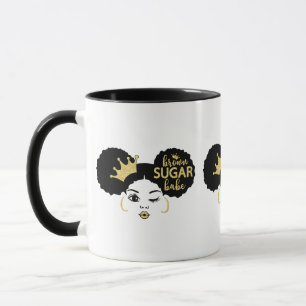 Mug Bébé Brown de sucre en noir et or