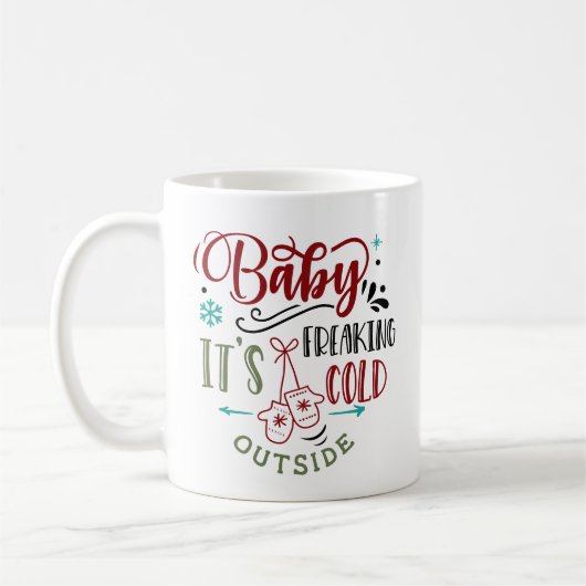 Mug Bébé ça fait froid dehors le citation de Noël (Gauche)