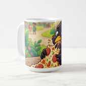 Mug Bébé cartoon merle corbeau corneille mangeant de l (Devant gauche)