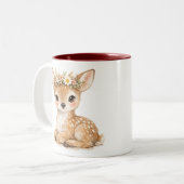 Mug Bébé Cerf Aquarelle Forêt Charmant (Devant gauche)