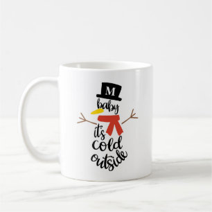 Mug Bébé C'est froid dehors Snowman avec café initial