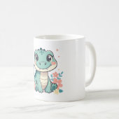 Mug Bébé crocodile mignon avec jardin floral (Devant droit)
