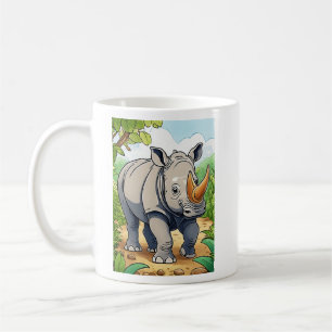 Mug Bébé de style Bébé à Sticker Cartoon Rhinoceros