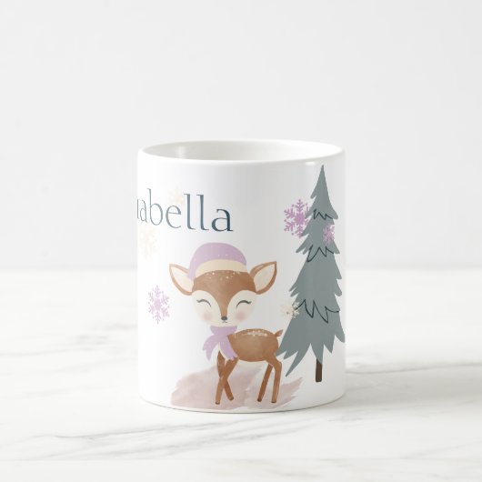 Mug Bébé d'hiver mignonne Cerf Femme Fawn (Centre)