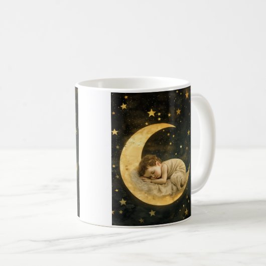 Mug Bébé dormant sur la Lune (Devant droit)