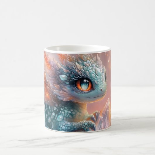 Mug Bébé Dragon Adorable avec Gemme de Cristal : Art F (Centre)