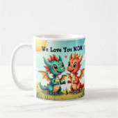 Mug Bébé Dragons, On T'Aime Maman ! Ajouter des noms, (Gauche)