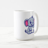 Mug Bébé éléphant mignon assis dessin animé-23800 (Devant droit)
